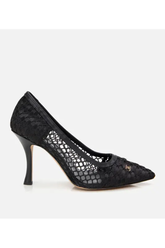 Women's Black Fishnet Stiletto - HOTIÇ