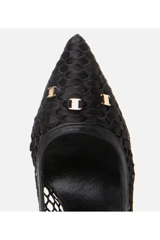 Women's Black Fishnet Stiletto - 5