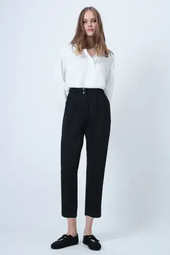Women's Black High Waist Carrot Pants ALC-X11148 - TREND ALAÇATI STILI (1)