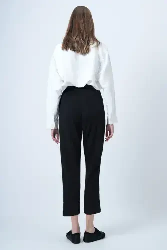 Women's Black High Waist Carrot Pants ALC-X11148 - 8