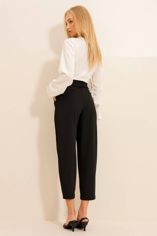 Women's Black High Waist Carrot Pants ALC-X11148 - 10