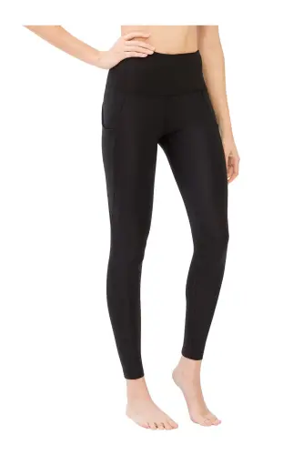 Women's Black High Waist Double Pocket Shaping Leggings - LOS OJOS (1)