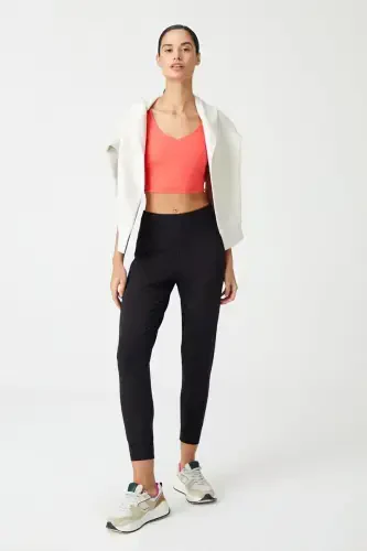 Women's Black High Waist Jogger Sweatpants Joggers - 6