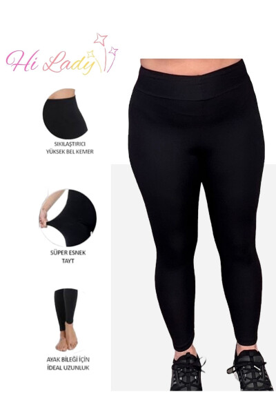 Women's Black High Waist Sport Leggings Shaping - 6