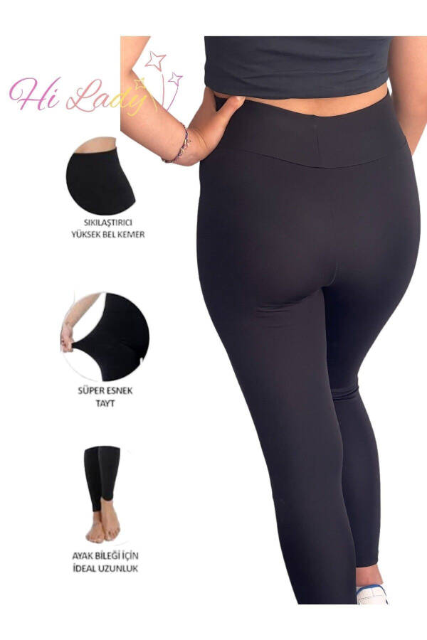 Women's Black High Waist Sport Leggings Shaping - 1