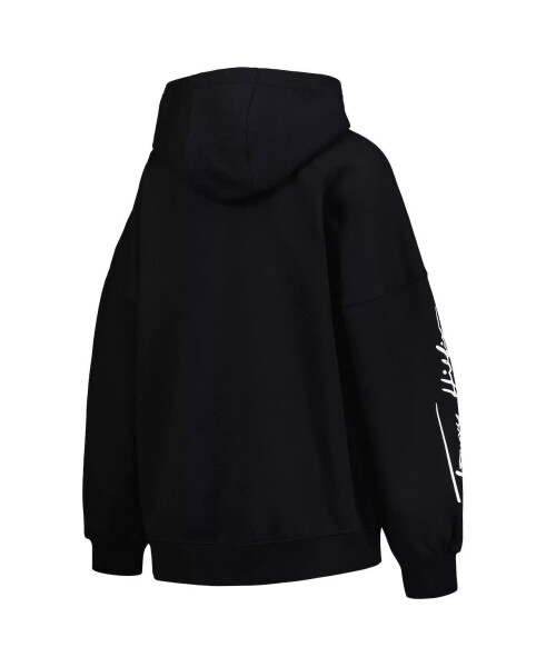 Women's Black Las Vegas Raiders Becca Drop Shoulder Pullover Hoodie Black - 3