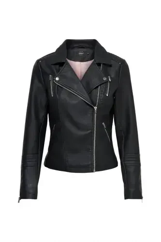 Women's Black Leather Jacket 15153079 - 4