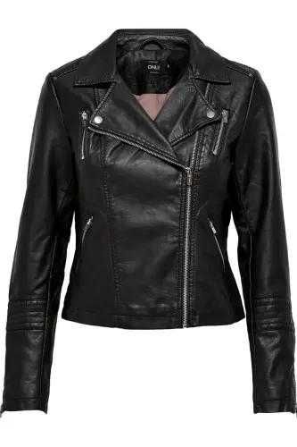 Women's Black Leather Jacket 15153079 - 1