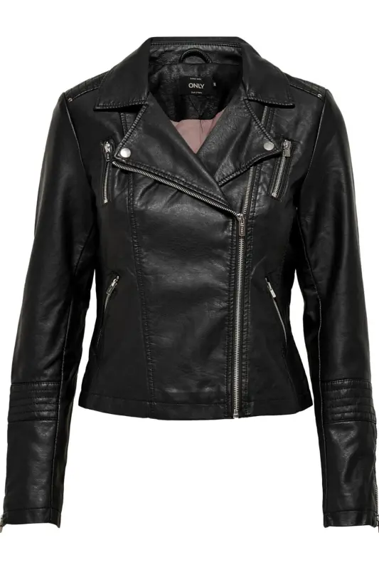 Women's Black Leather Jacket 15153079 - 1