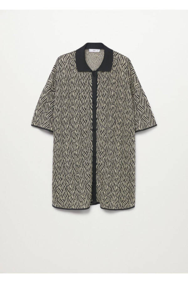 Women's Black Leopard Print Cardigan - 3