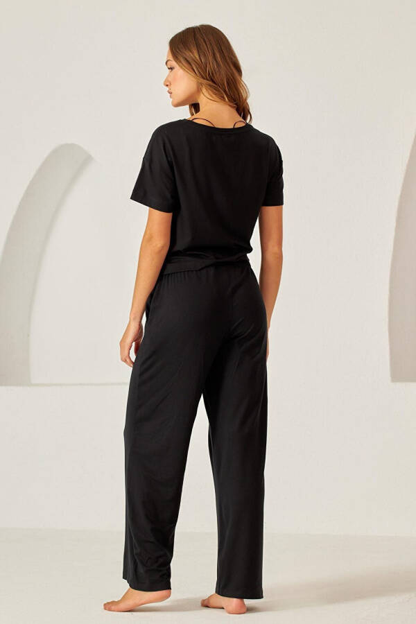 Women's Black Luxury Wide Leg Pants - 10