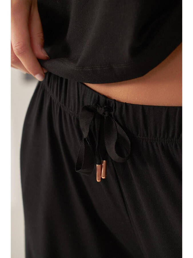 Women's Black Luxury Wide Leg Pants - 7