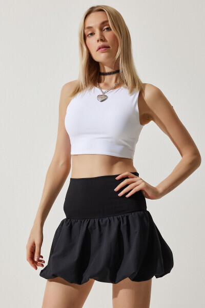 Women's Black Mini Bubble Skirt UB00279 - 3