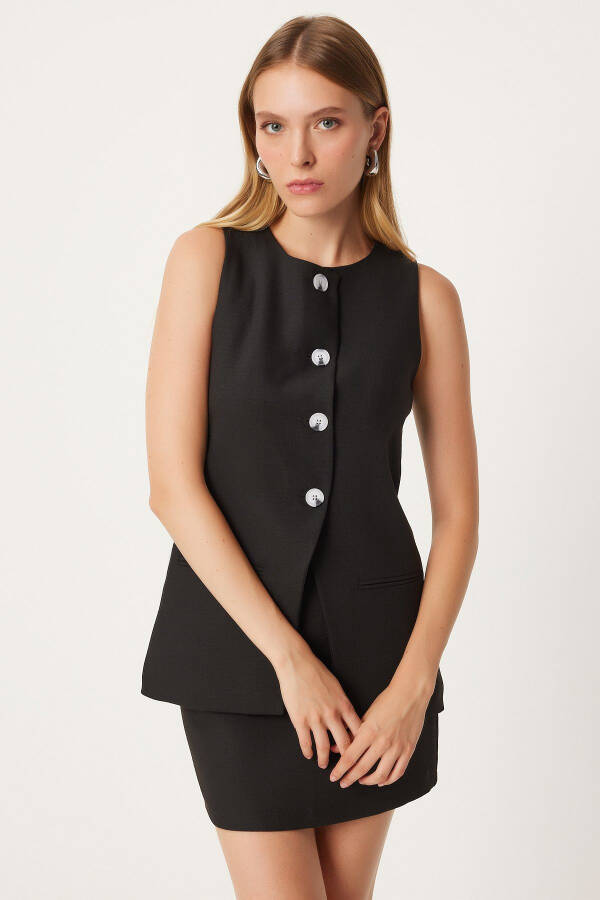 Women's Black Mini Woven Skirt FN03240 - 3