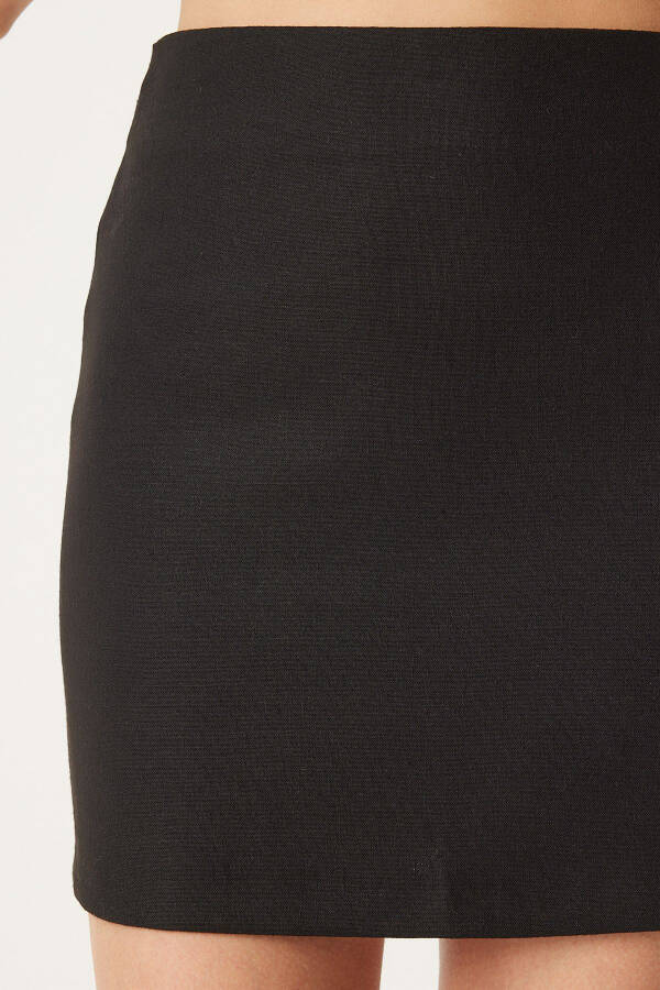 Women's Black Mini Woven Skirt FN03240 - 4