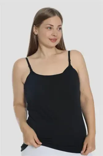 Women's Black Nursing Tank Top Cotton Lycra - 4