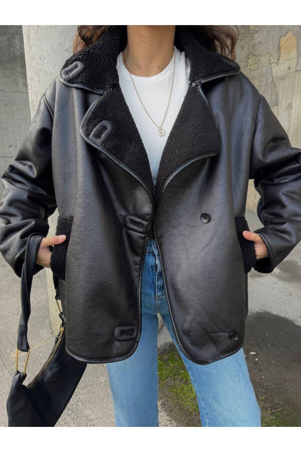 Women's Black Oversized Jacket - 20