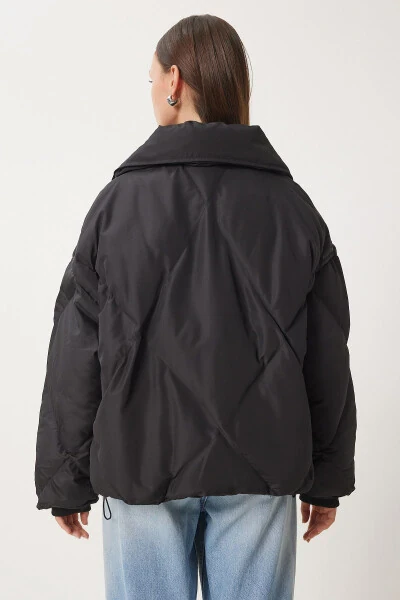 Women's Black Oversized Puffer Jacket RV00006 - 8