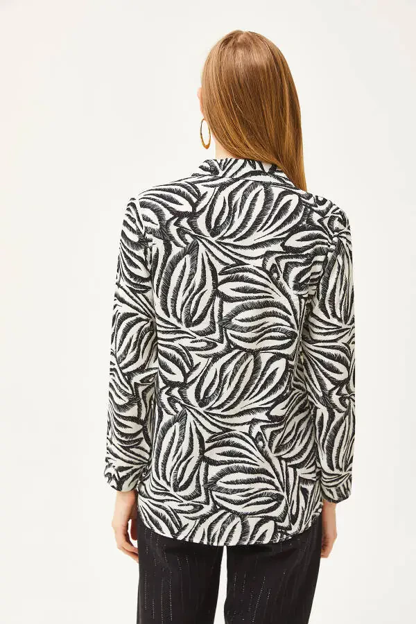 Women's Black Pencil Effect Woven Shirt GML-19001175 - 2