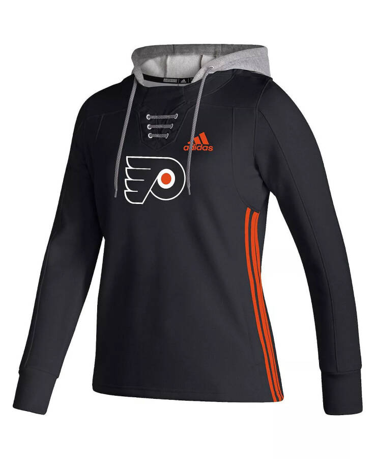 Women's Black Philadelphia Flyers Skate Lace AEROREADY Pullover Hoodie Black - 3