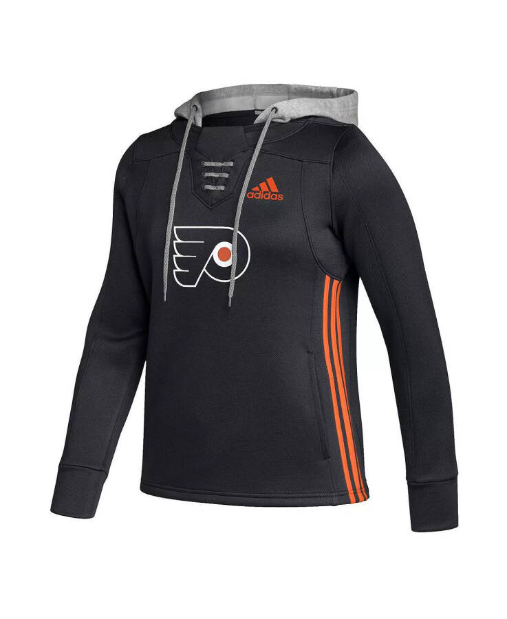 Women's Black Philadelphia Flyers Skate Lace Primeblue Team Pullover Hoodie Black - 2