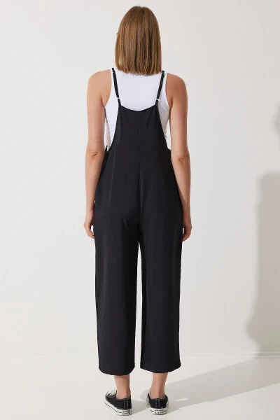 Women's Black Pocket Gardener Dungarees DD00910 - 6