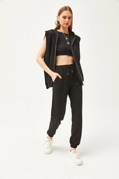 Women's Black Pocket Soft Modal Jogger Sweatpants ESH-00000067 - 2