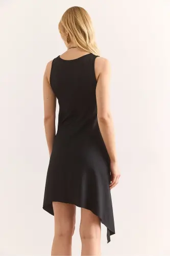 Women's Black Soft Touch Sleeveless Bell Dress ELB-1 - 6