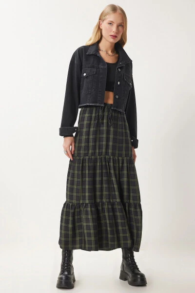 Women's Black Tassel Detailed Denim Crop Jacket AN00214 - 4