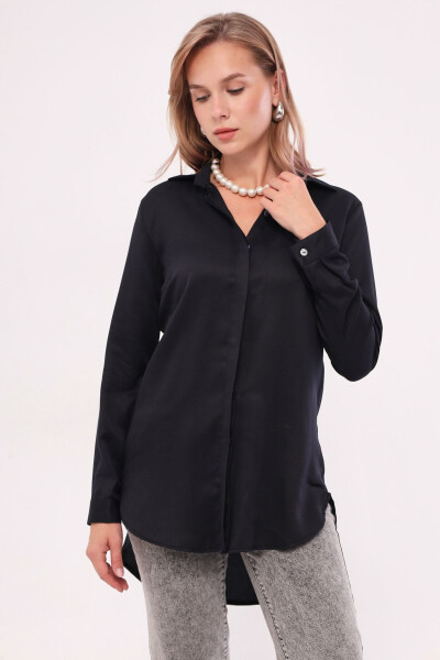 Women's Black Tunic Shirt ARM-19Y001003 - 1