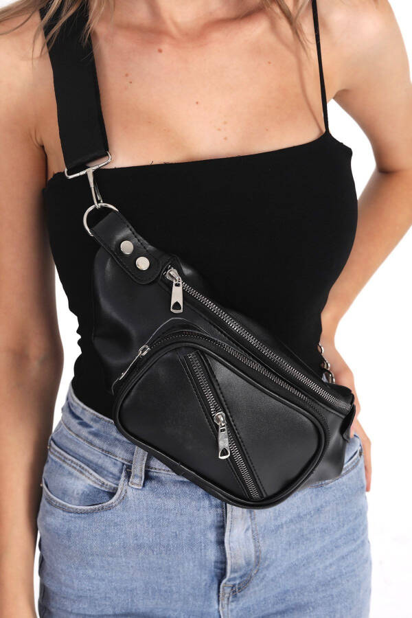 Women's Black Waist and Crossbody Bag - 13