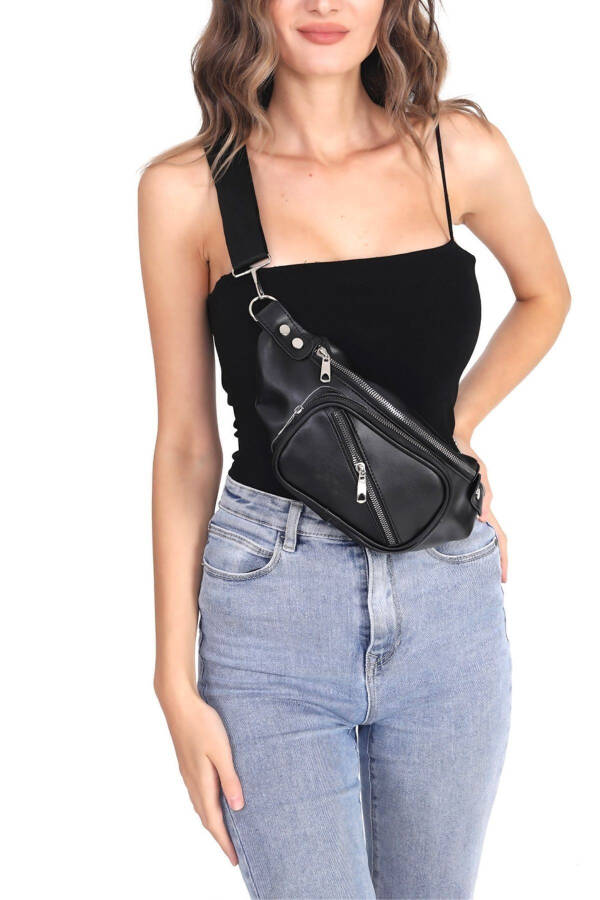 Women's Black Waist and Crossbody Bag - 16