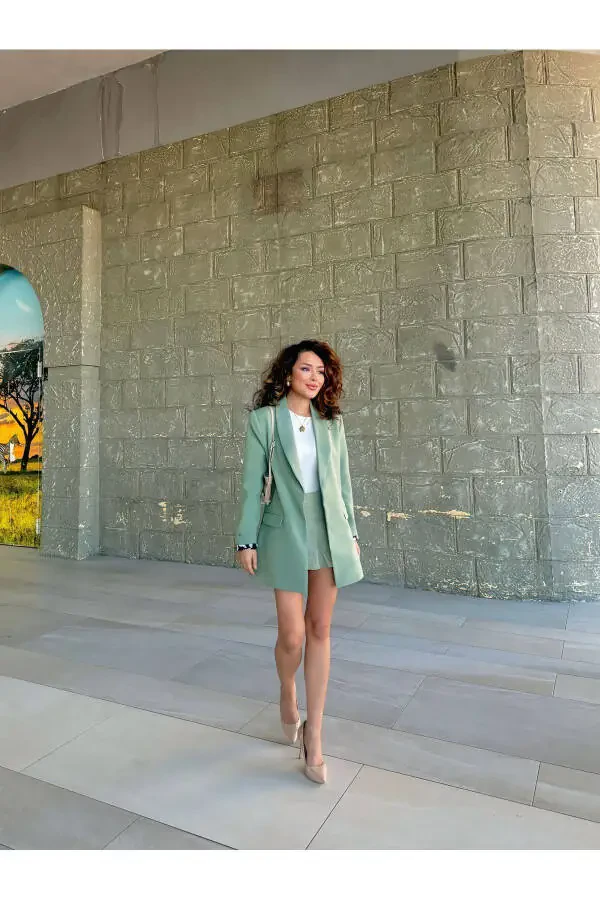 Women's Blazer Jacket Lining Leopard Pattern Detail - 3