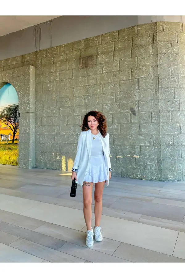 Women's Blazer Jacket Lining Leopard Pattern Detail - 2