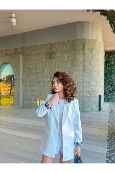 Women's Blazer Jacket Lining Leopard Pattern Detail - 3