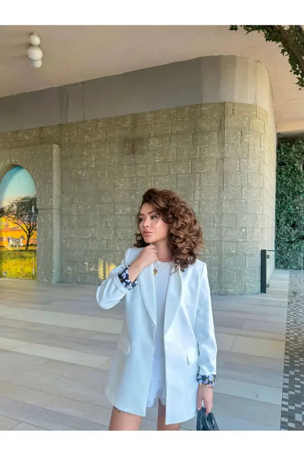 Women's Blazer Jacket Lining Leopard Pattern Detail - 3