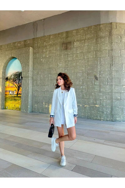 Women's Blazer Jacket Lining Leopard Pattern Detail - 4