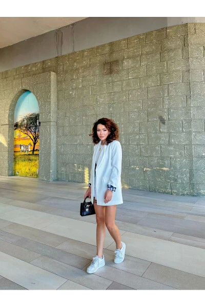 Women's Blazer Jacket Lining Leopard Pattern Detail - 6