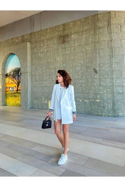 Women's Blazer Jacket Lining Leopard Pattern Detail - 7