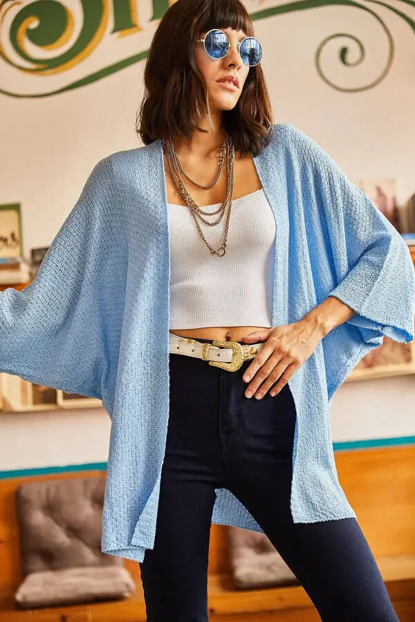 Women's Blue Bat Spring Cardigan HRK-19000057 - 4