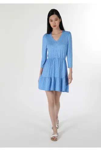 Women's Blue Polka Dot Dress (Cl1057877) - COLIN'S (1)