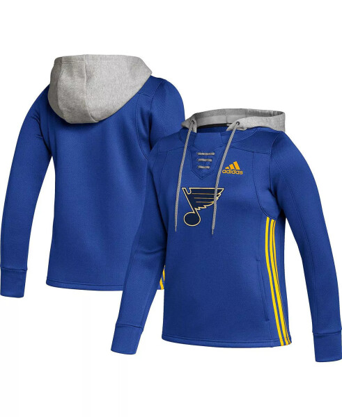 Women's Blue St. Louis Blues Skate Lace Team Pullover Hoodie Blue - 1