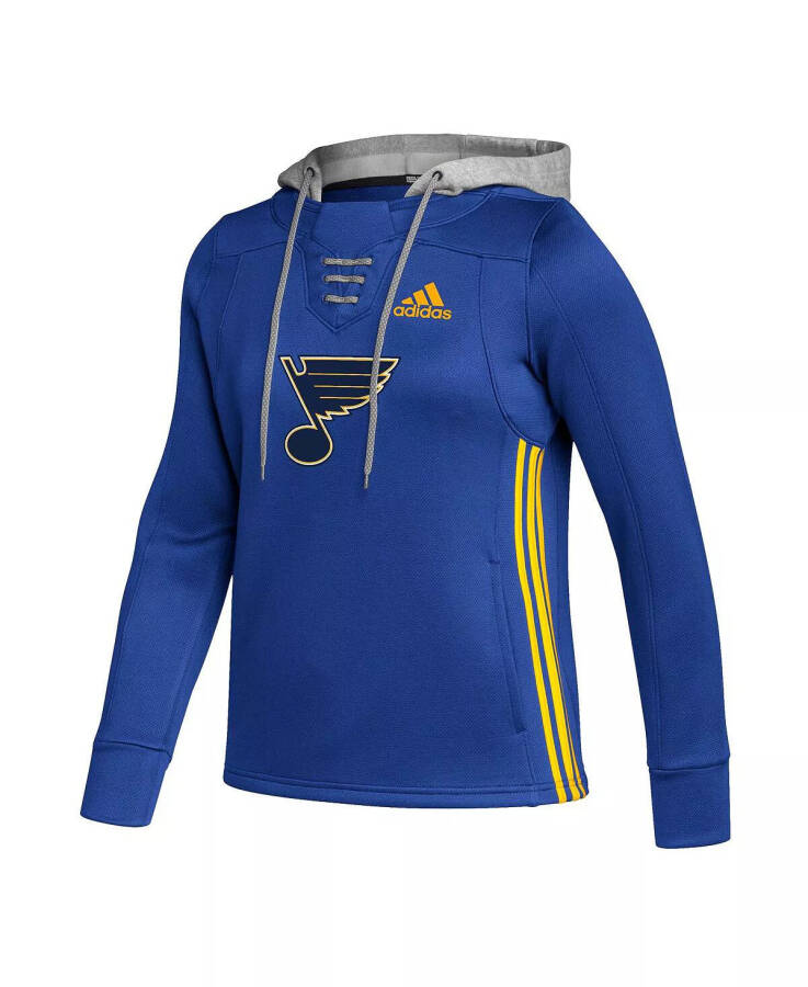 Women's Blue St. Louis Blues Skate Lace Team Pullover Hoodie Blue - 3