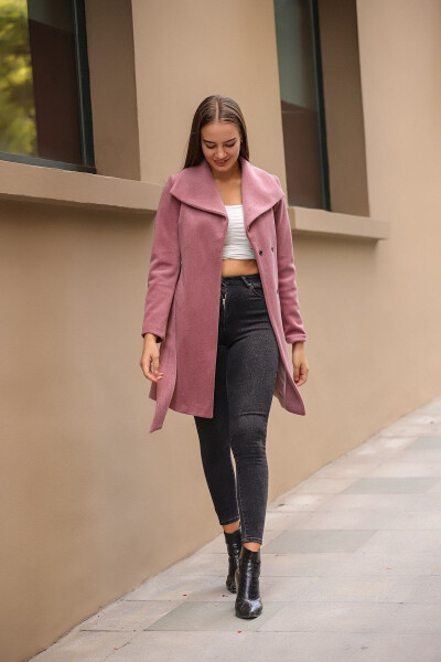 Women's Blush Pink Cashmere Fit Coat - 2