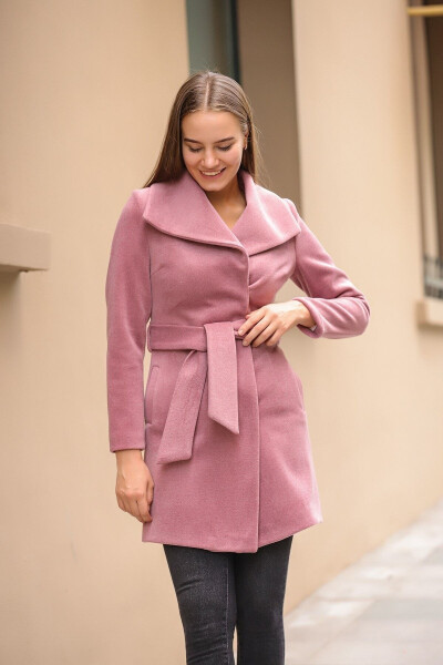 Women's Blush Pink Cashmere Fit Coat - 4