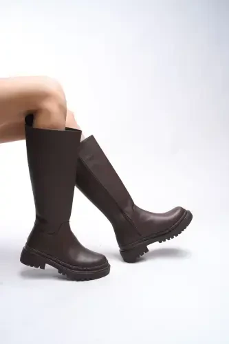 Women's Boot 0012360 Brown Leather-Brown Leather - 3