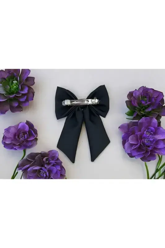 Women's Bow Hair Clip-BLACK - 2