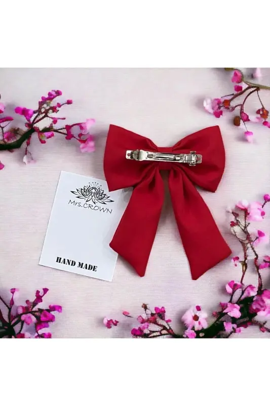 Women's Bow Hair Clip - RED - 2