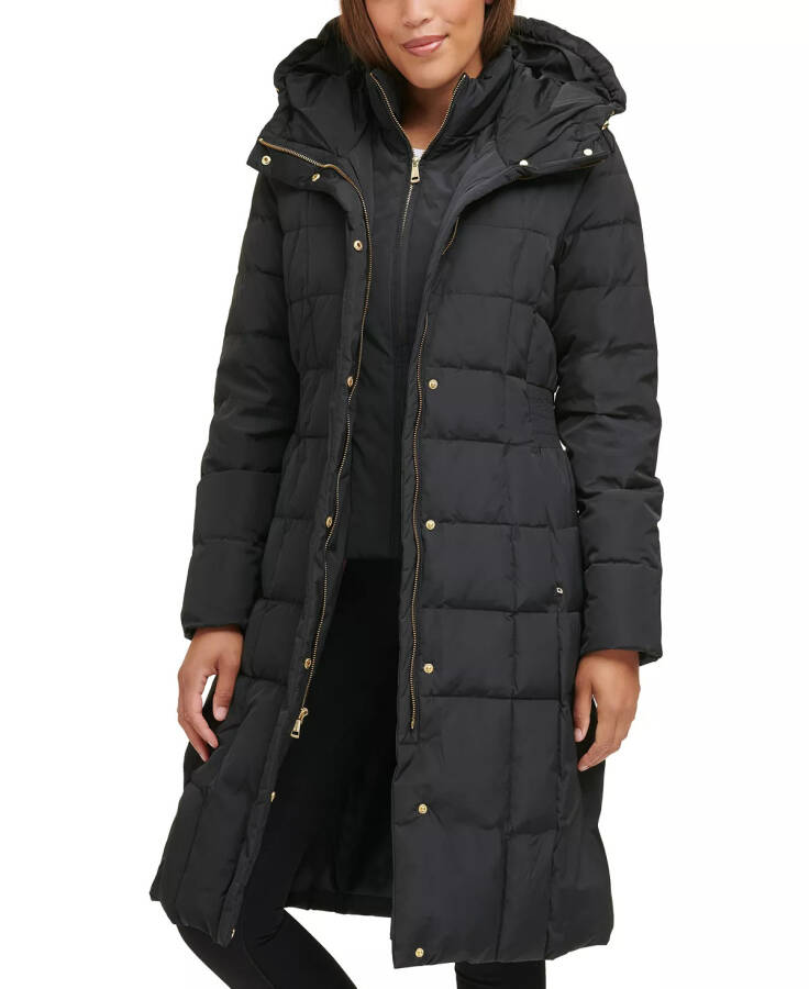 Women's Box-Quilt Down Puffer Coat Black - 2