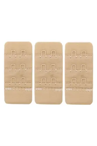 Women's Bra Extender Hook 2 Hook Clasp Nude Color 3-Pack - 1